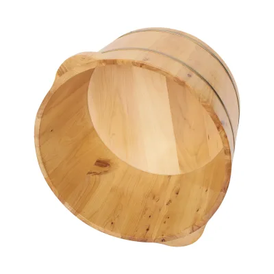 Bassine ronde en bois pour bain de pieds – image 2