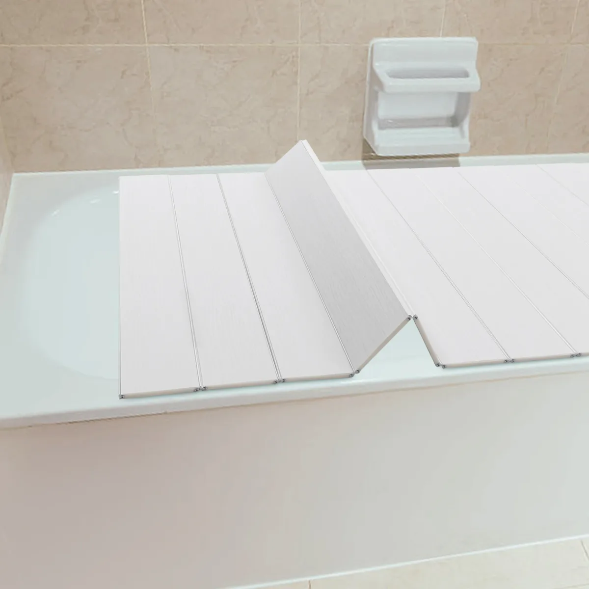Couverture de baignoire pliable blanche 170 × 75 cm
