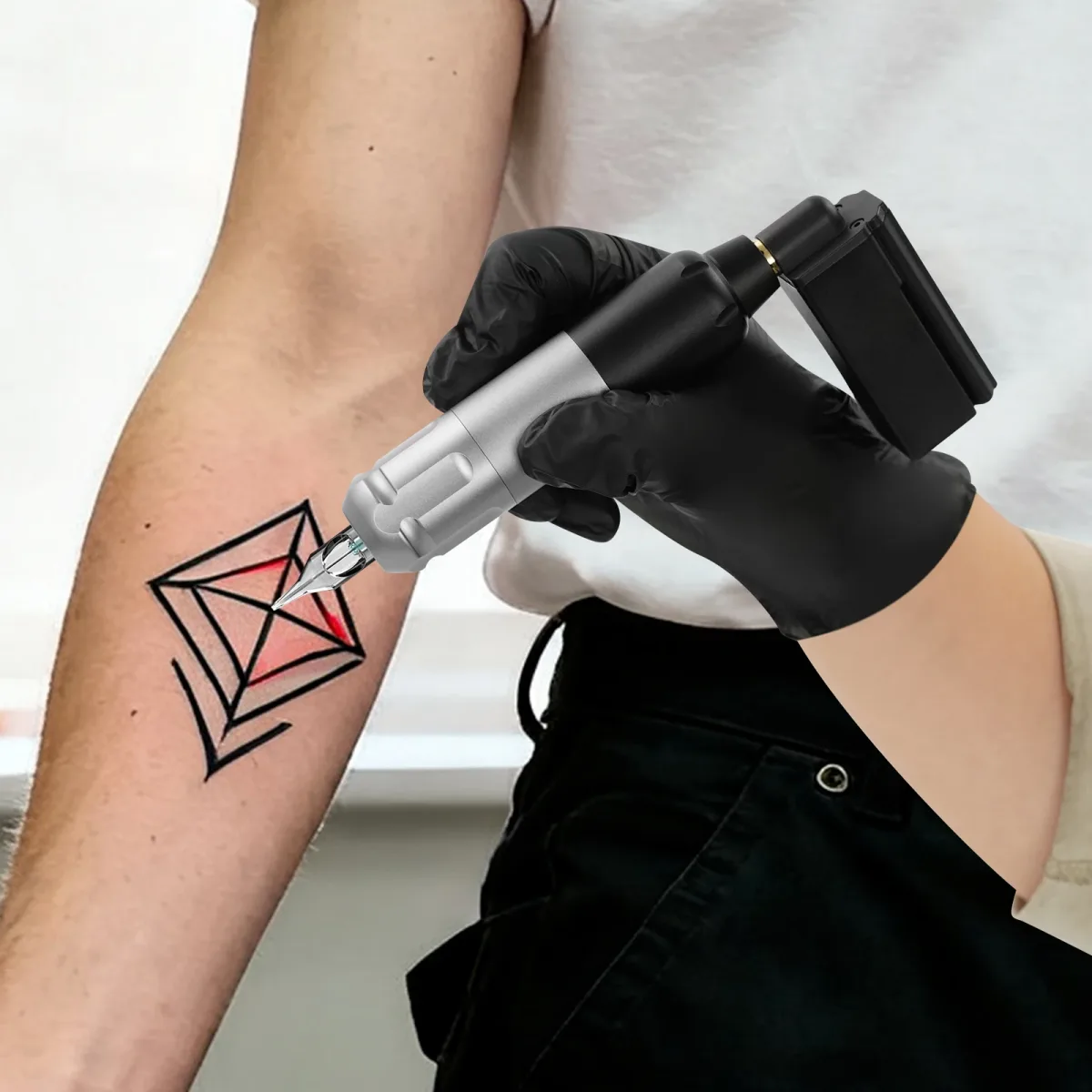 Kit de tatouage motorisé à batterie, gris