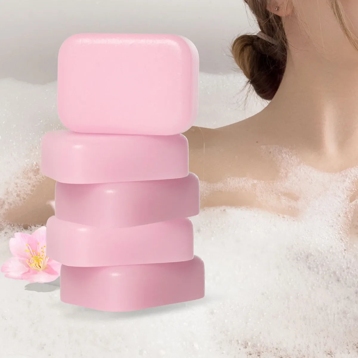 Savon en barre Sakura, lot de 5 pièces