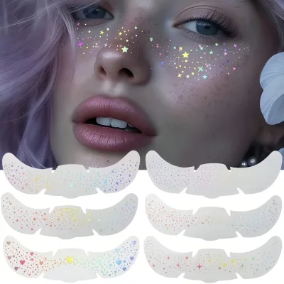 Tatouages temporaires à paillettes en cœur