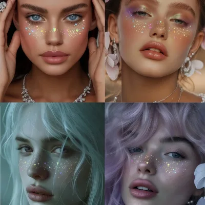 Tatouages temporaires à paillettes en cœur – image 3