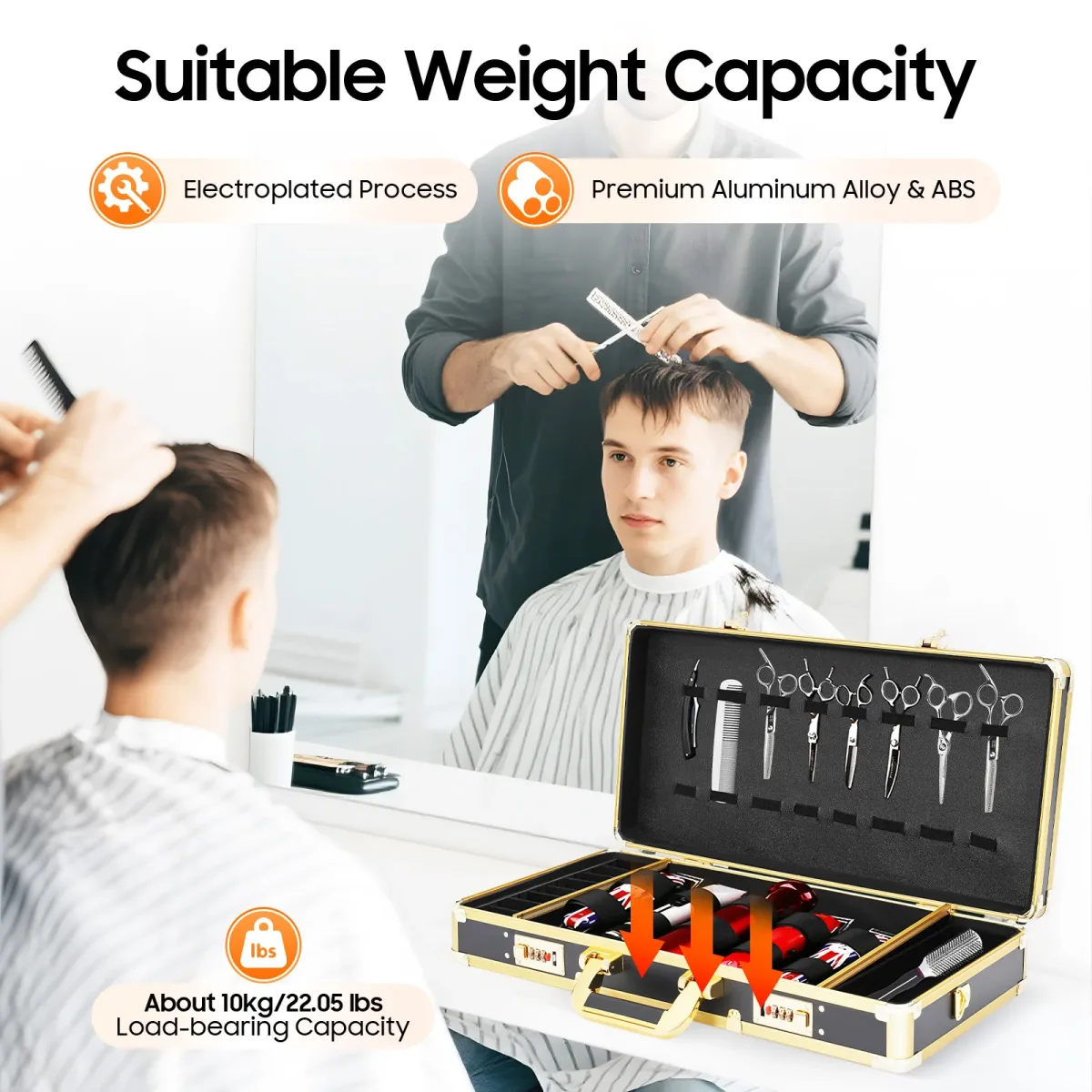 Valise de barbier en alliage d'aluminium
